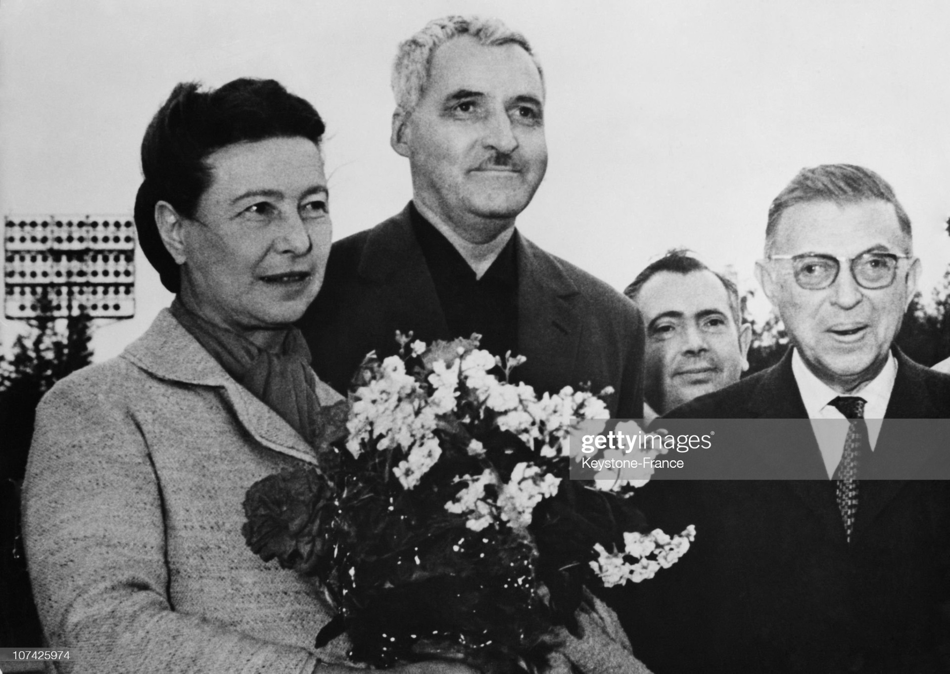 Beauvoir et Sartre avec Simonov à Moscou en 1962
